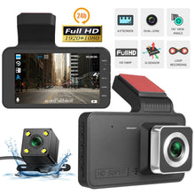 Load image into Gallery viewer, 4.0In Dash Cam Car DVR 24H HD 1080P Dash Camera Dual Lens Video Recorder 1080P Black Box Cycle Dashcam Mirror Driving Recorder
